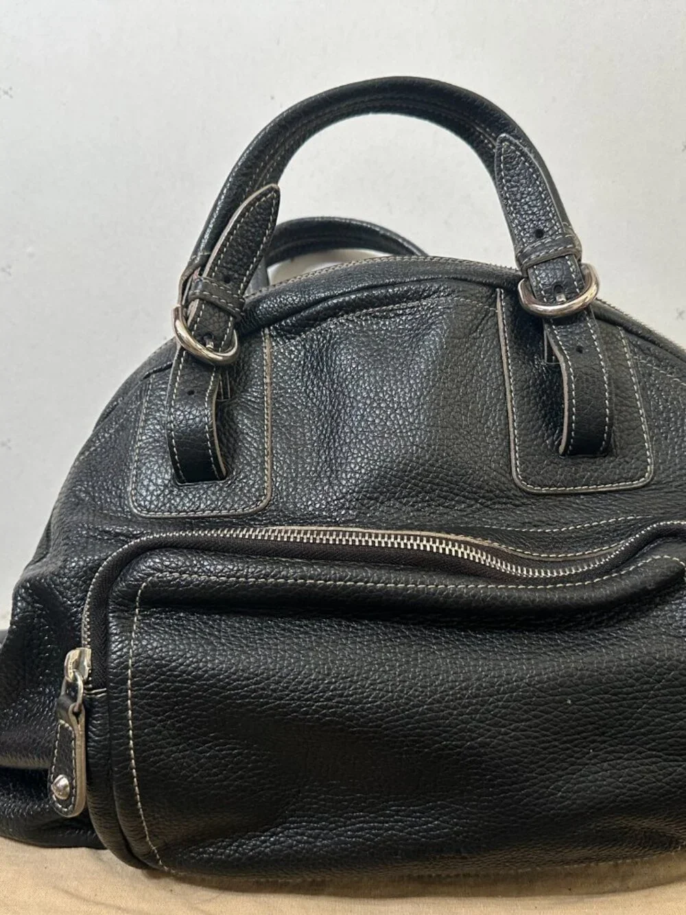 Furla Black Leather Satchel